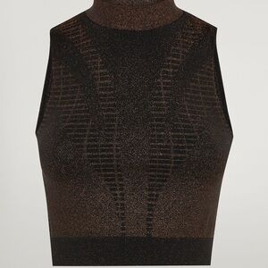 Wolford Shiny Grid Sleeveless Crop Top